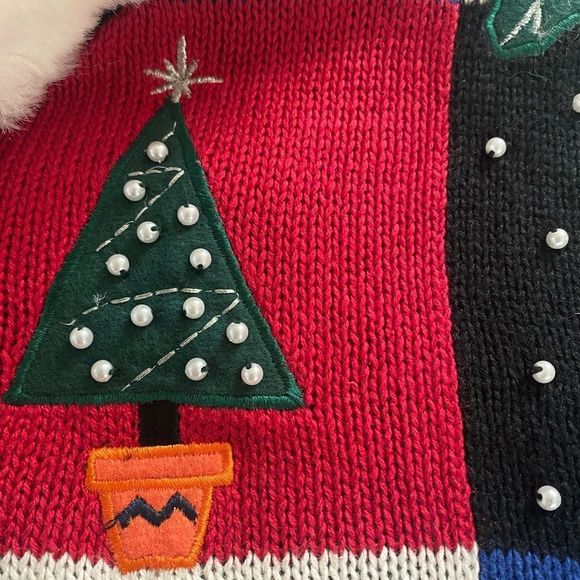 Victoria Jones Christmas Sweater, zip-up hoodie Vintage Petite Large - Picture 9 of 9